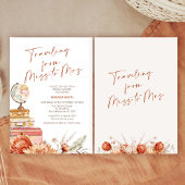 Invitation Boho Orange Fall Traveling Mlle Mme Fête des marié