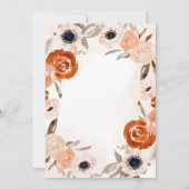 Invitation Boho orange rustique | Aquarelle Baptême (Dos)