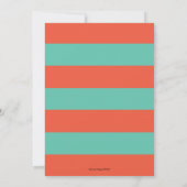 Invitation Boho Orange & Turquoise rayure Floral Engagement (Dos)