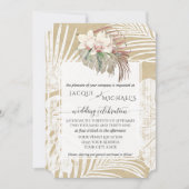 Invitation BOHO Orchidée Blanche Feuillage Tropical Kraft (Devant)