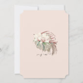 Invitation BOHO Orchidée Blanche Rustique Floral Tropical Fol (Dos)