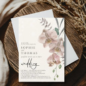 Invitation Boho orchidées mariage élégant