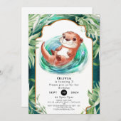 Invitation Boho Otter coloré Anniversaire (Devant / Derrière)