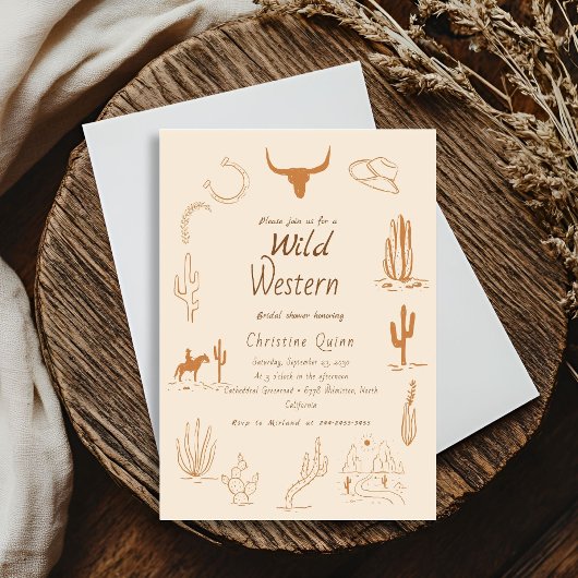 Invitation Boho Ouest sauvage Cowboy Brive