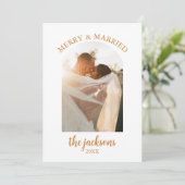 Invitation Boho Our First Christmas New Photo Holiday (Debout devant)