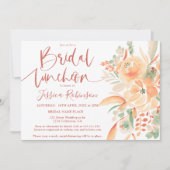 Invitation Boho Painteté À La MainTerracotta Floral Bridal Dé (Devant)