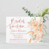 Invitation Boho Painteté À La MainTerracotta Floral Bridal Dé (Debout devant)