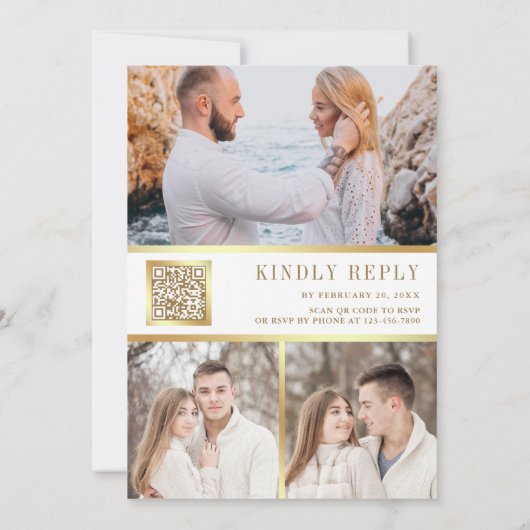 Invitation Boho Palm Dusty Earthy Floral Arch QR Code Mariage (Dos)