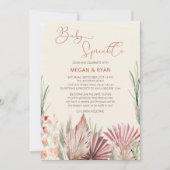Invitation Boho Palm Feuillage Sec Rustique Baby Sprinkle (Devant)
