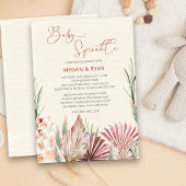 Invitation Boho Palm Feuillage Sec Rustique Baby Sprinkle
