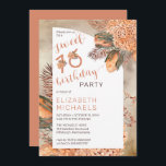 Invitation Boho Palm Feuilles Hydrangea Sweet 16 Anniversaire<br><div class="desc">Aquarelle Whimsical séché en terre cuite claire hydrangées et palmier feuille floral "Sweet 16 Anniversaire fête" conception d'anniversaire fille. Conception composite par Holiday Hearts Designs (droits réservés).</div>