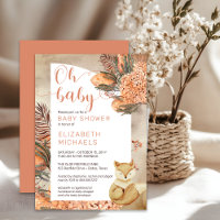 Boho Palm Feuilles Hydrangeas Fox Oh Baby shower