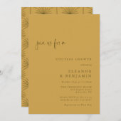 Invitation Boho Palm Leaf Botanique Jaune Couples Douche (Devant / Derrière)