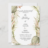 Invitation Boho Palm Mariage de verdure (Devant)