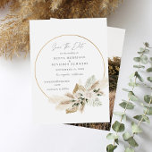 Invitation Boho Palm Pampas Grass Floral Enregistrer la date