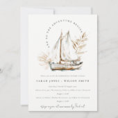 Invitation Boho Palm Sailboat Seascape Rehearer Dîner (Devant)
