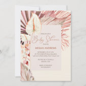 Invitation Boho Palm Séché Foliage Baby shower neutre (Devant)