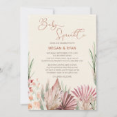 Invitation Boho Palm Séché Foliage Rustique Bébé Sprinkle (Devant)