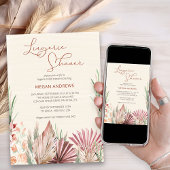 Invitation Boho Palm Séché Tropical Foliage Lingerie Douche
