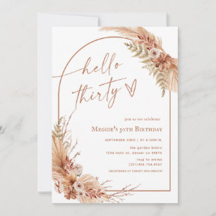 Invitation Boho Pampas 30e anniversaire