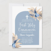 Invitation Boho Pampas Arche en Herbe Première Communion Sain (Devant)