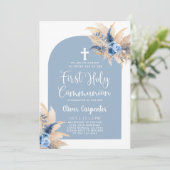 Invitation Boho Pampas Arche en Herbe Première Communion Sain (Debout devant)