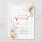 Invitation Boho Pampas Arche Rose or Baby shower (Devant)