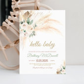 Invitation Boho Pampas Baby shower en herbe