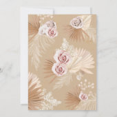 Invitation Boho pampas baby shower floral fille (Dos)