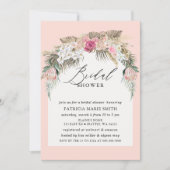 Invitation Boho Pampas Blush Floral Fête des mariées (Devant)