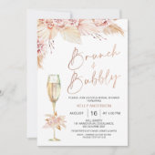 Invitation Boho Pampas Brunch Bubbly nuptiale douche Invitati (Devant)