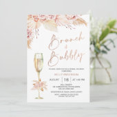 Invitation Boho Pampas Brunch Bubbly nuptiale douche Invitati (Debout devant)
