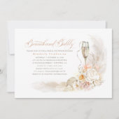 Invitation Boho Pampas Brunch Grass Brunch et Fête des mariée (Devant)