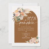 Invitation Boho Pampas Citrouille Baby shower en herbe Terrac (Devant)