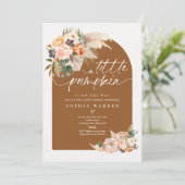 Invitation Boho Pampas Citrouille Baby shower en herbe Terrac (Debout devant)