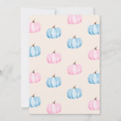 Invitation Boho Pampas Citrouille Rose Bleu Sexe Revevela Par (Dos)