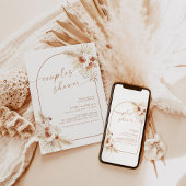 Invitation Boho Pampas Couples en laiton douche