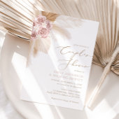 Invitation Boho Pampas Couples en laiton douche