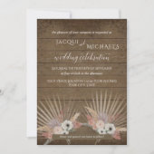 Invitation BOHO Pampas de bois rustique Grass Flore de palmie (Devant)