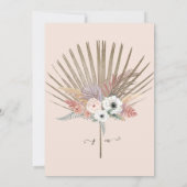 Invitation BOHO Pampas de bois rustique Grass Flore de palmie (Dos)