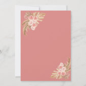 Invitation Boho Pampas Dusty Rose Roses Citrouille Fête des m (Dos)
