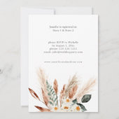 Invitation Boho Pampas en cuivre & Beige Floral 3 Fêtes des m (Dos)