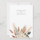 Invitation Boho Pampas en cuivre & Beige Floral Graduation Pa (Dos)