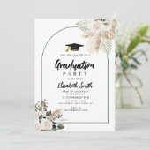 Invitation boho pampas et fête de graduation verdure (Debout devant)