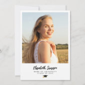 Invitation boho pampas et fête de graduation verdure (Dos)