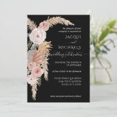 Invitation BOHO Pampas Feuillage de laiton Noir Blush Brown F (Debout devant)