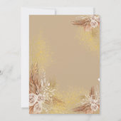 Invitation Boho Pampas Fleurs Grass Mariage de script (Dos)