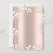 Invitation Boho Pampas Fleurs Rose Gold 50e anniversaire (Dos)