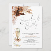 Invitation Boho Pampas Floral Brunch Fête des mariées Bubbly (Devant)