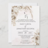 Invitation Boho pampas floral Spanish wedding  (Devant)